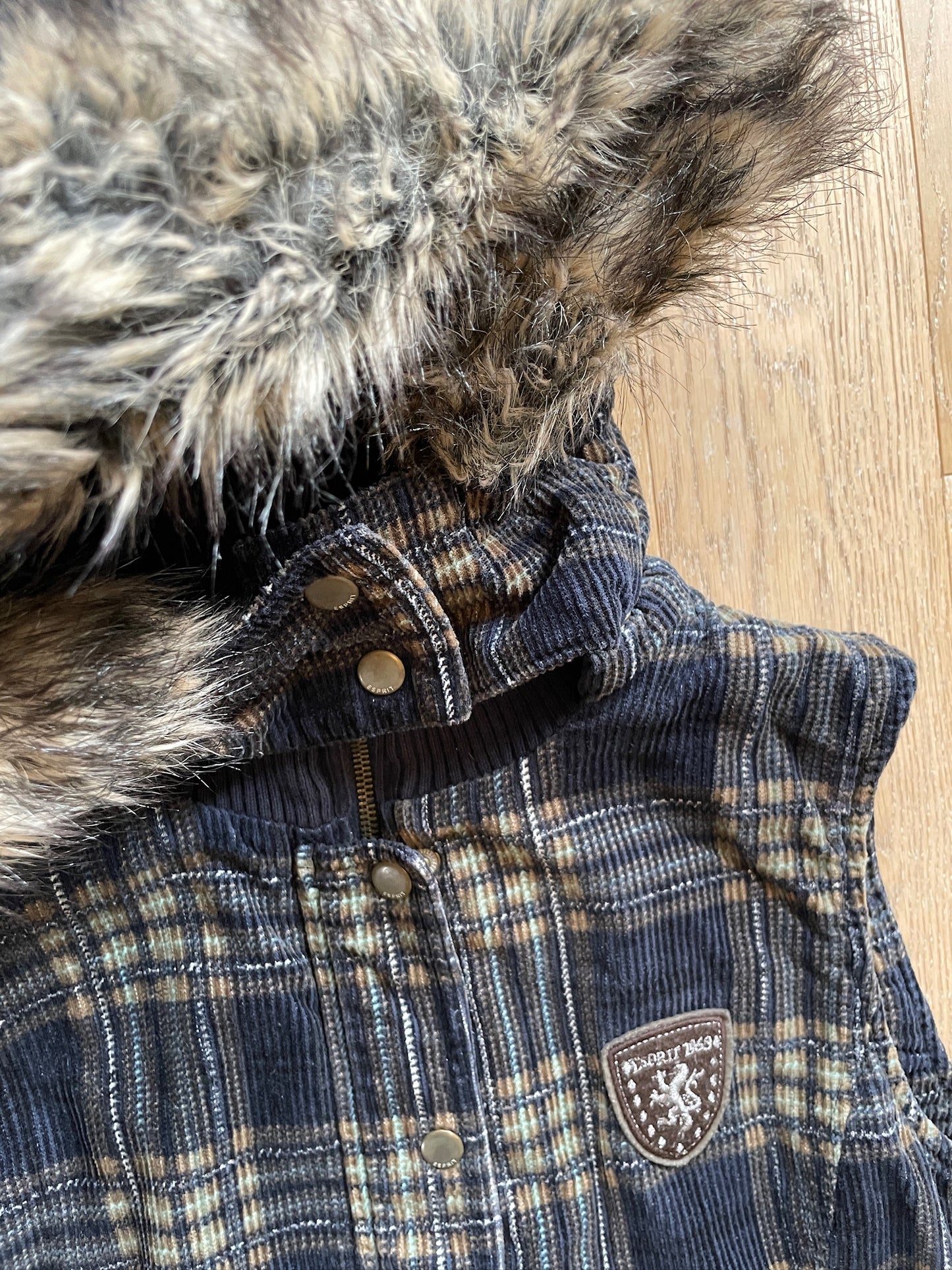 Vintage Plaid Fur Vest