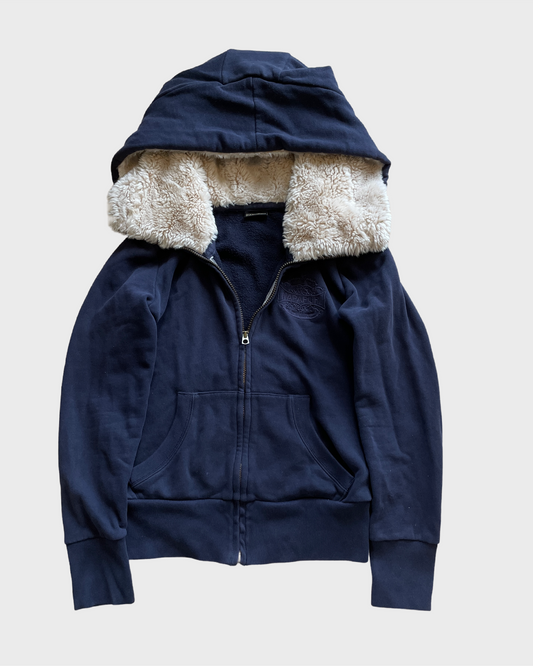 Vintage Napapijri Fur Zip Hoodie