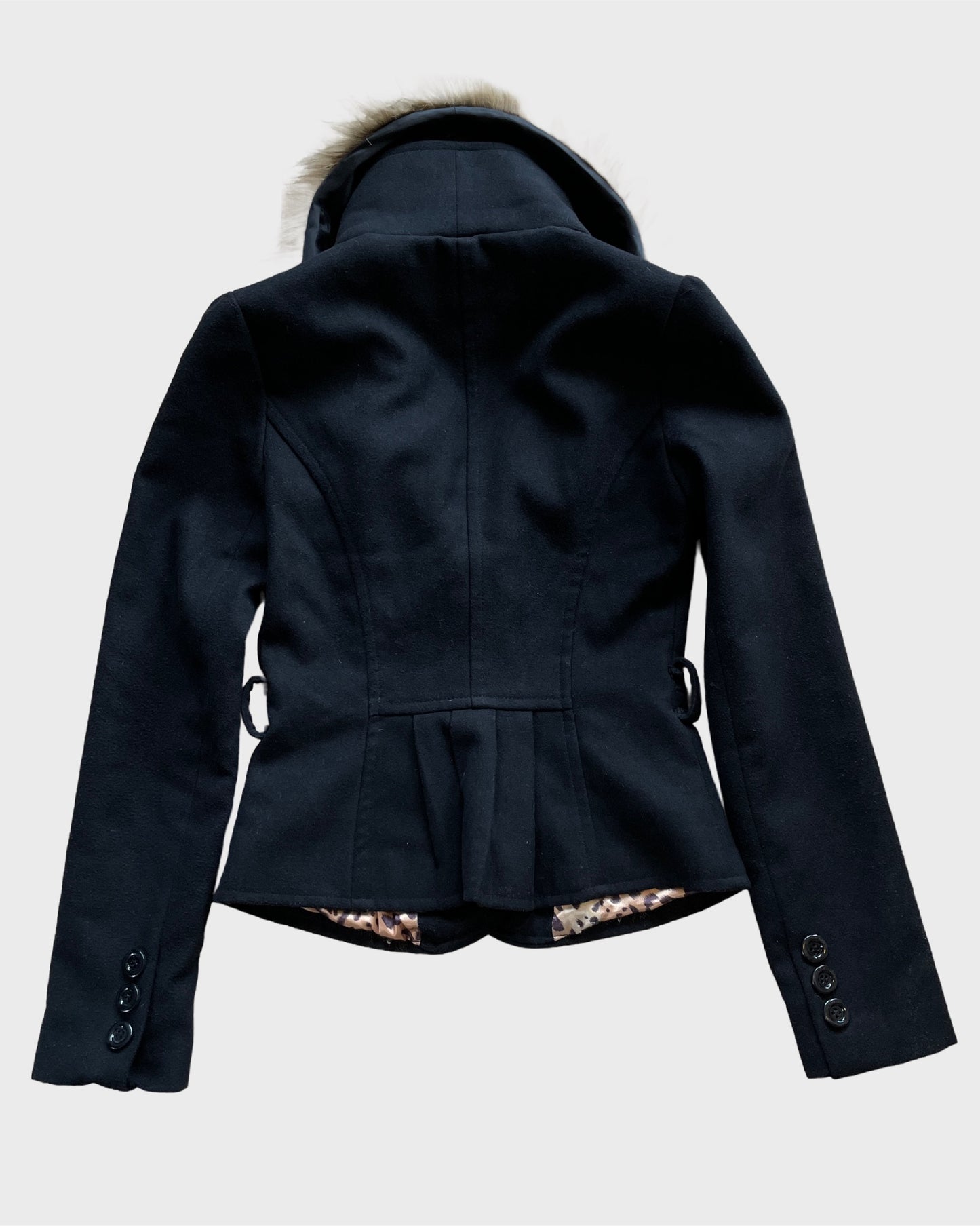 Vintage Wool Jacket with Fur Collar