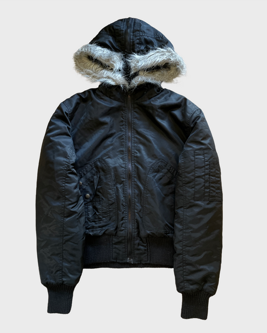Vintage Fur Bomber Jacket