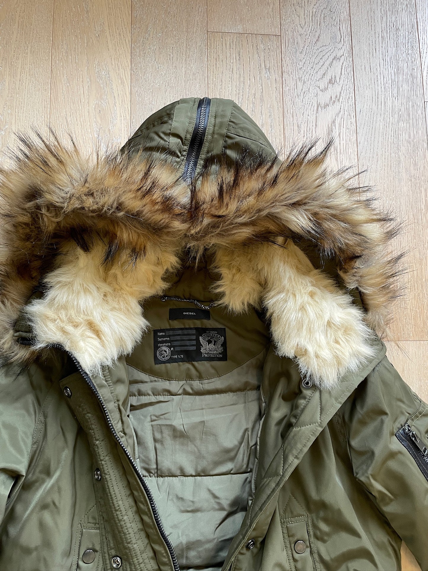 Vintage Diesel Fur Bomber Jacket