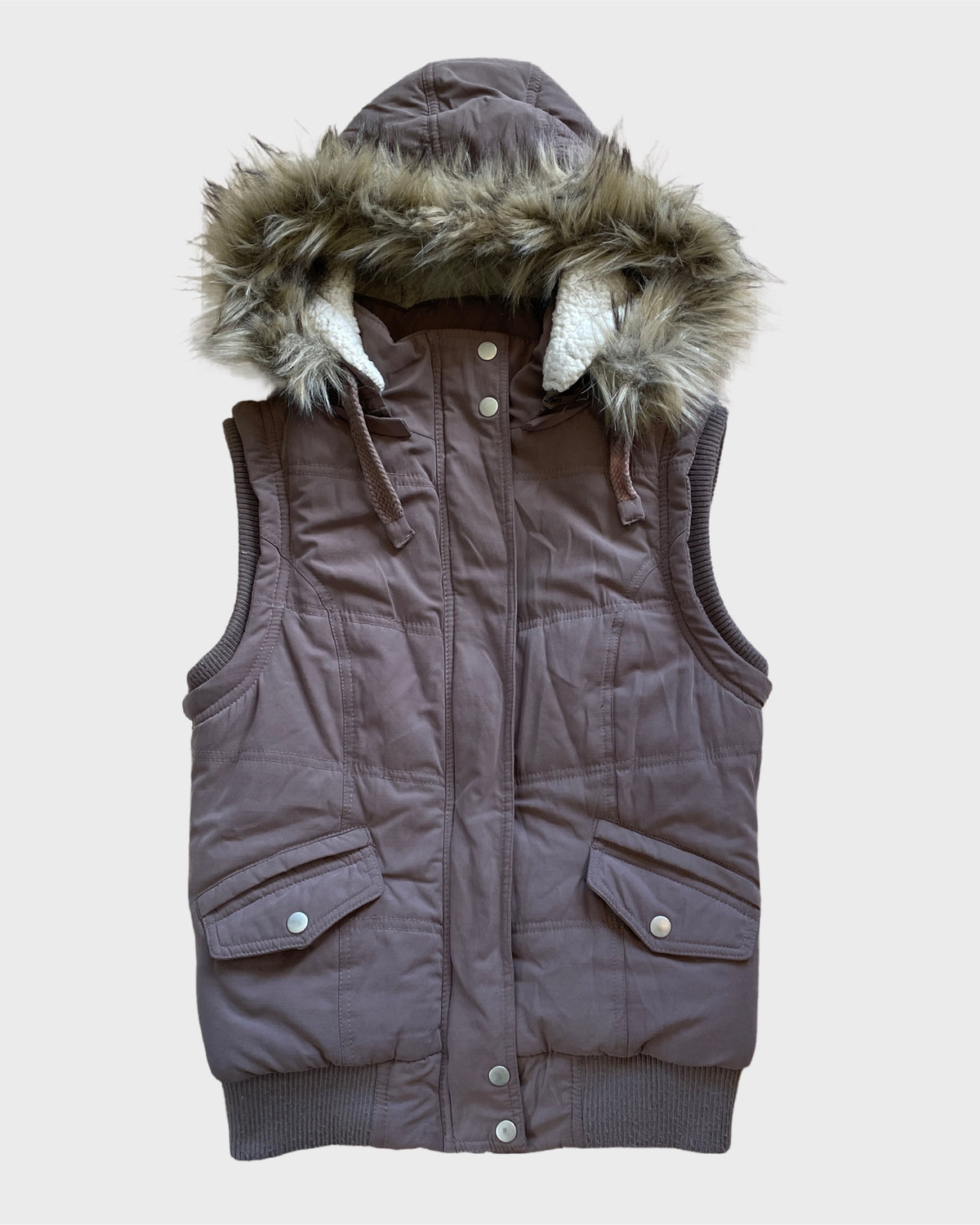 Brown Fur Puffer Vest