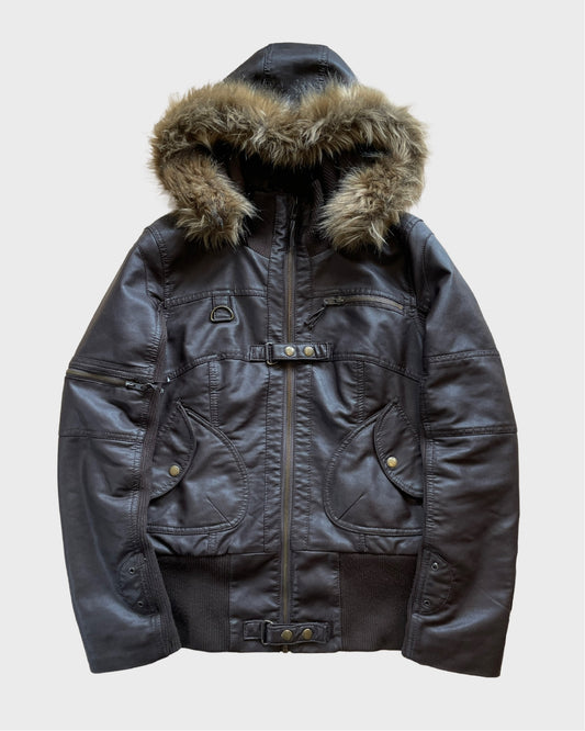 Vintage Fur Leather Jacket