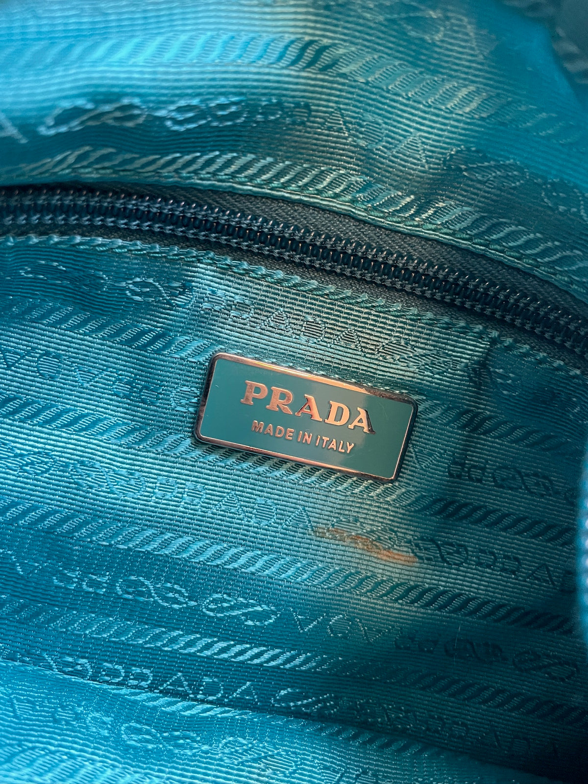 Prada Teal Flat Crossbody Bag