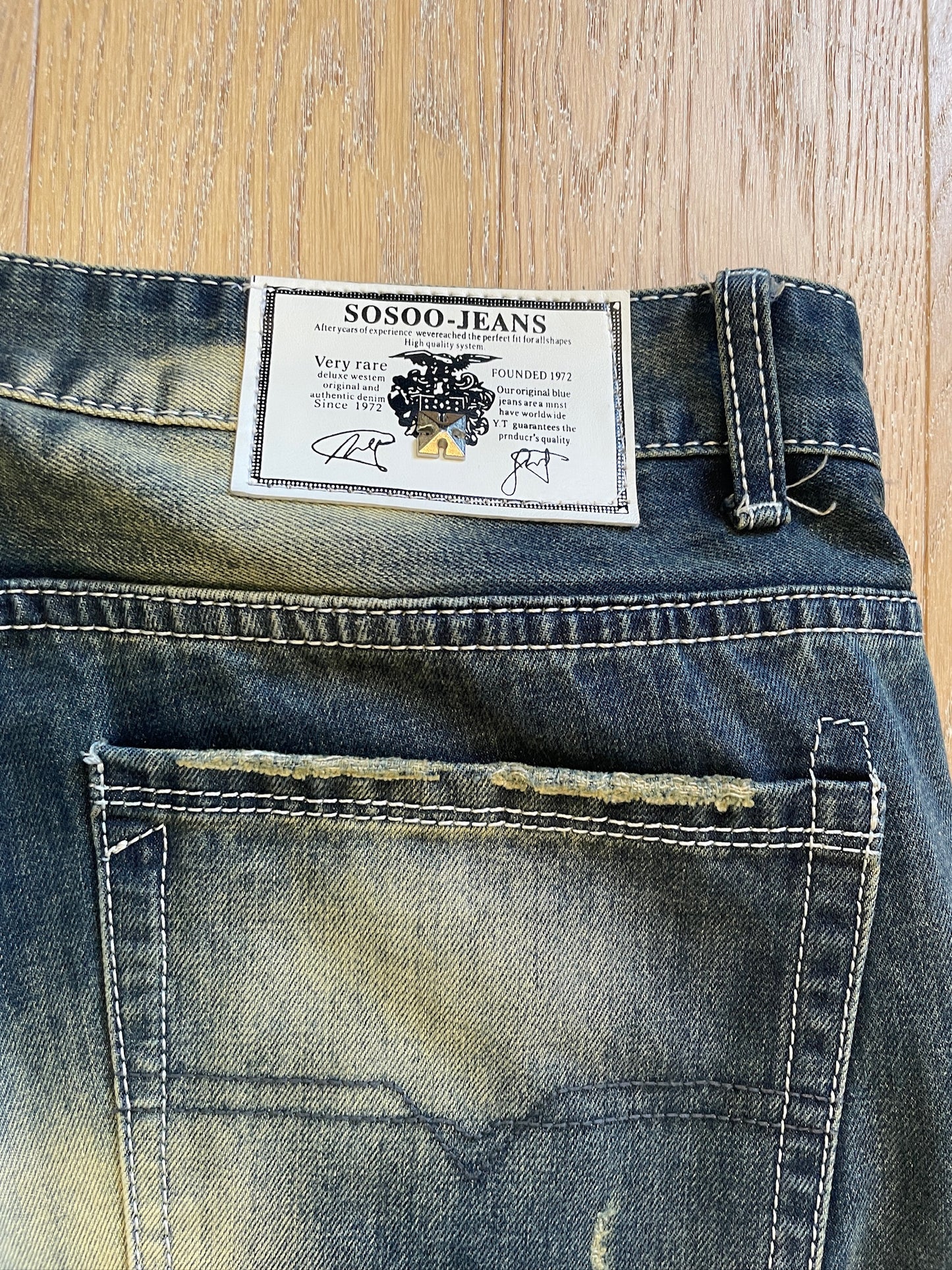 Vintage Ripped Denim Jeans