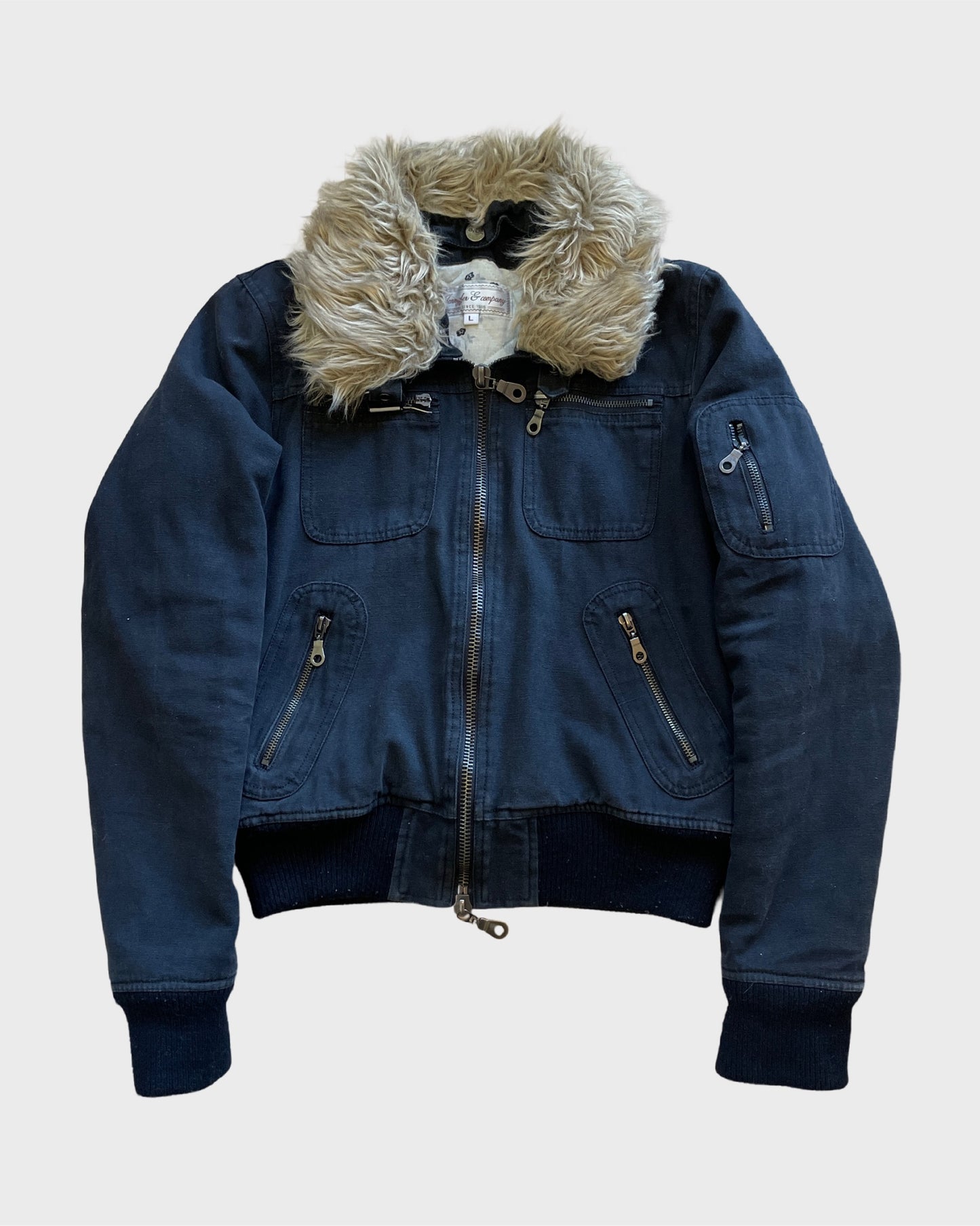 Vintage Fur Bomber Jacket