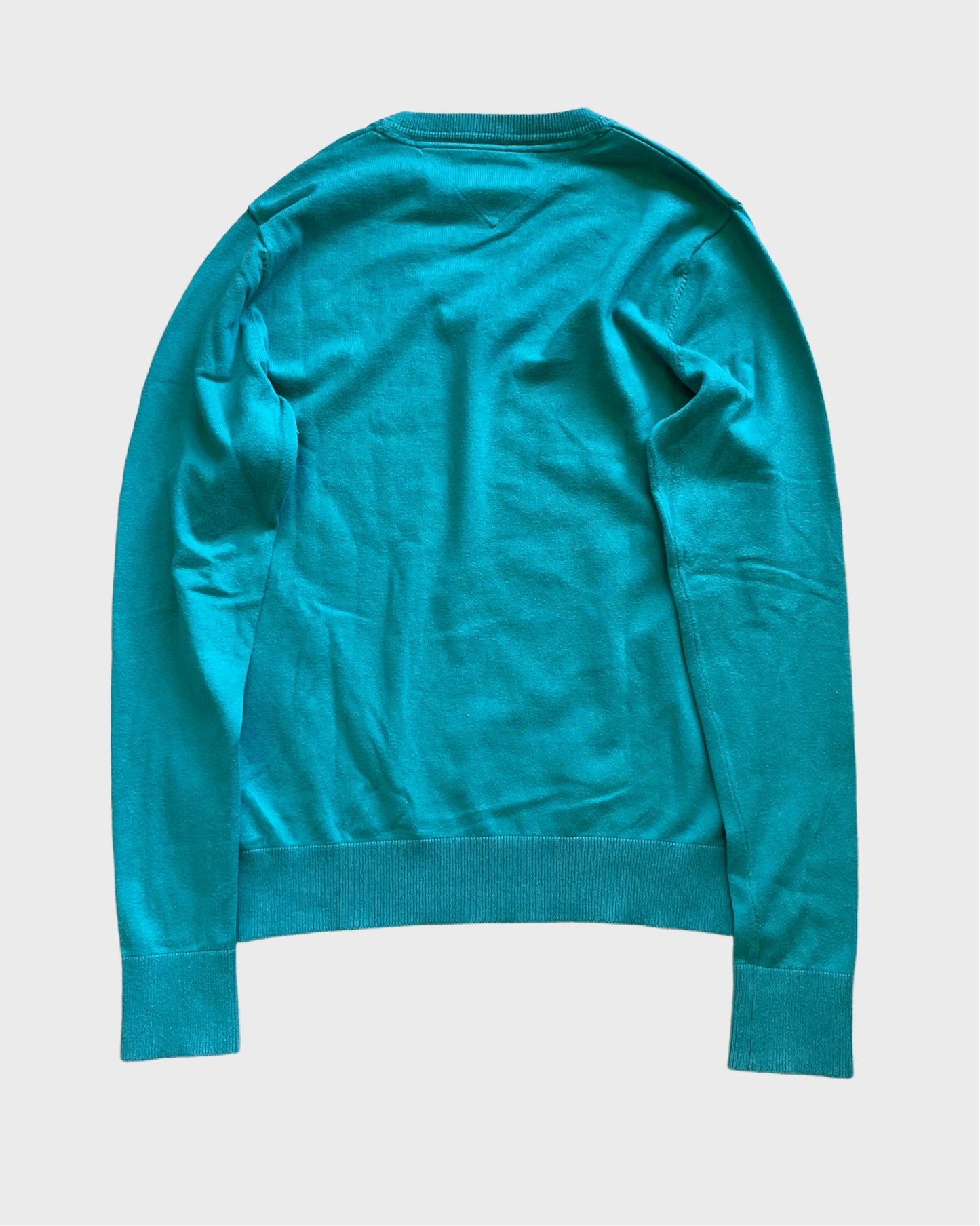 Vintage Tommy Hilfiger Teal V-Neck Knit Sweater