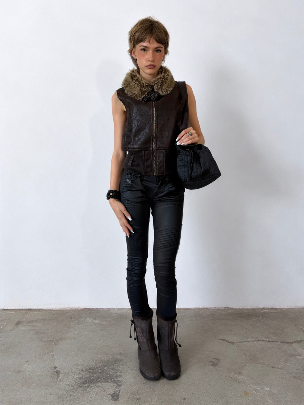 Fur Leather Vest
