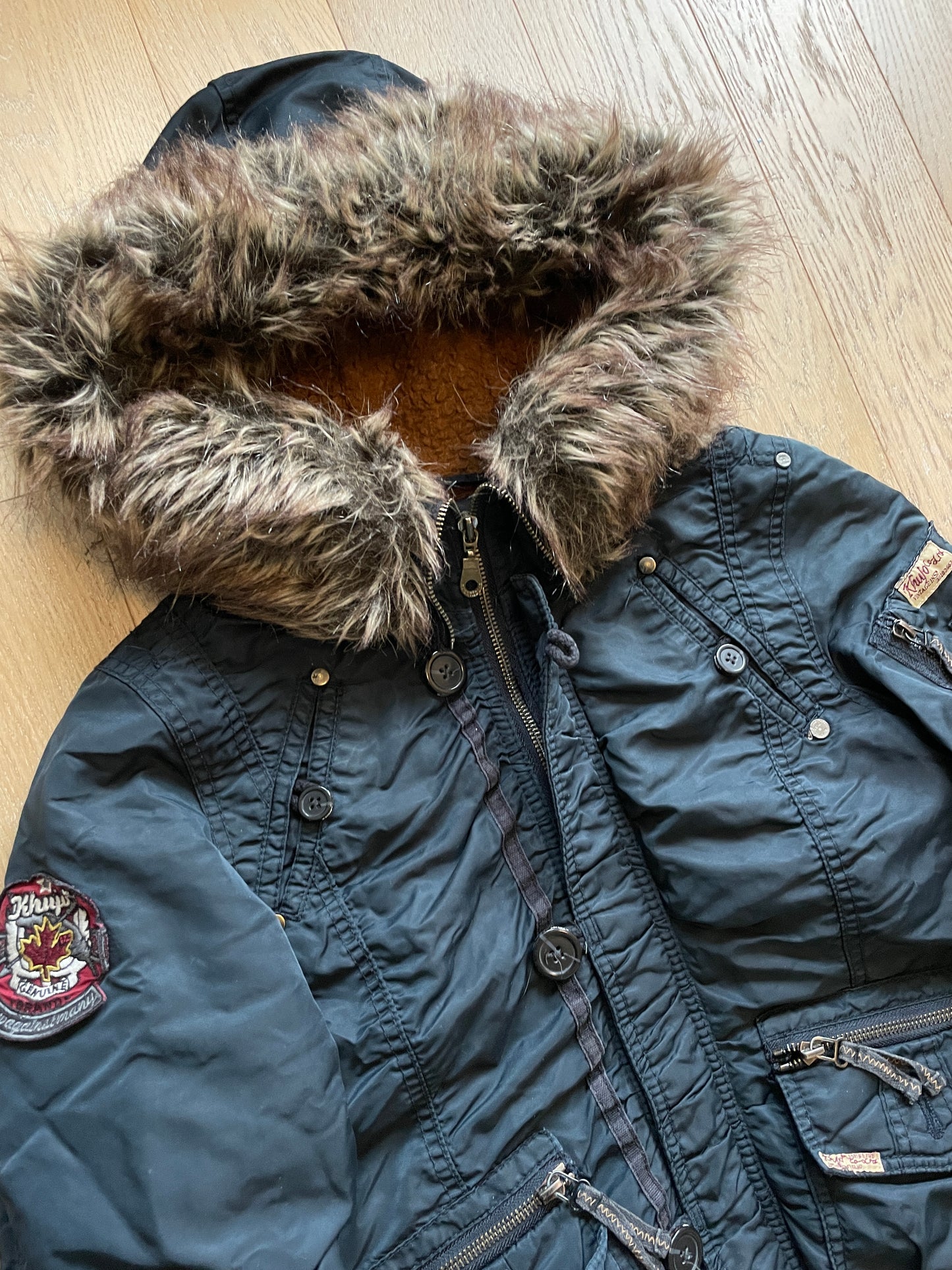 Vintage Khujo Military Fur Jacket