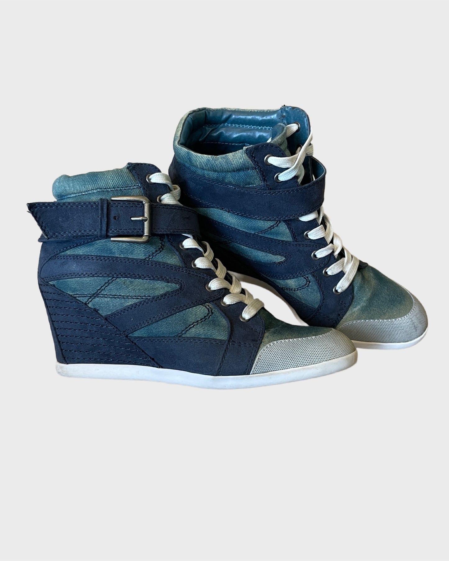 Vintage Denim Wedge Sneaker