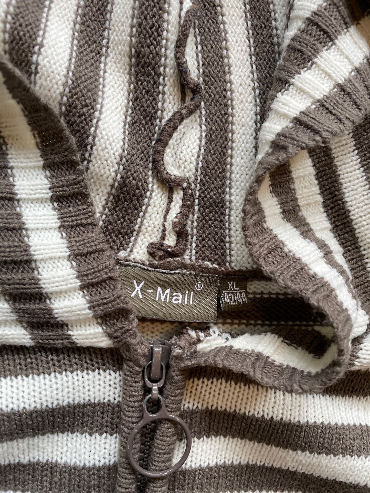 Vintage Striped Knit Hoodie