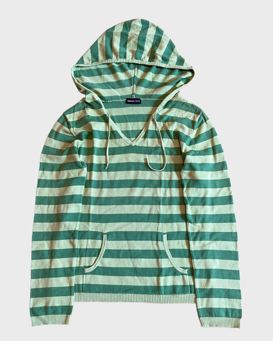 Vintage Striped Knit Hoodie