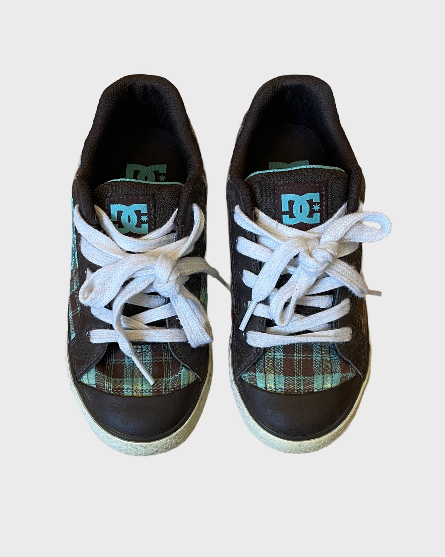 Vintage DC Shoes Teal Checkered Sneaker