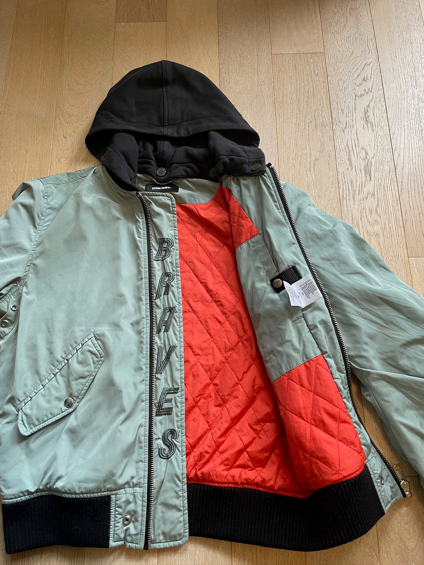 Vintage Diesel Hooded Bomber Jacket