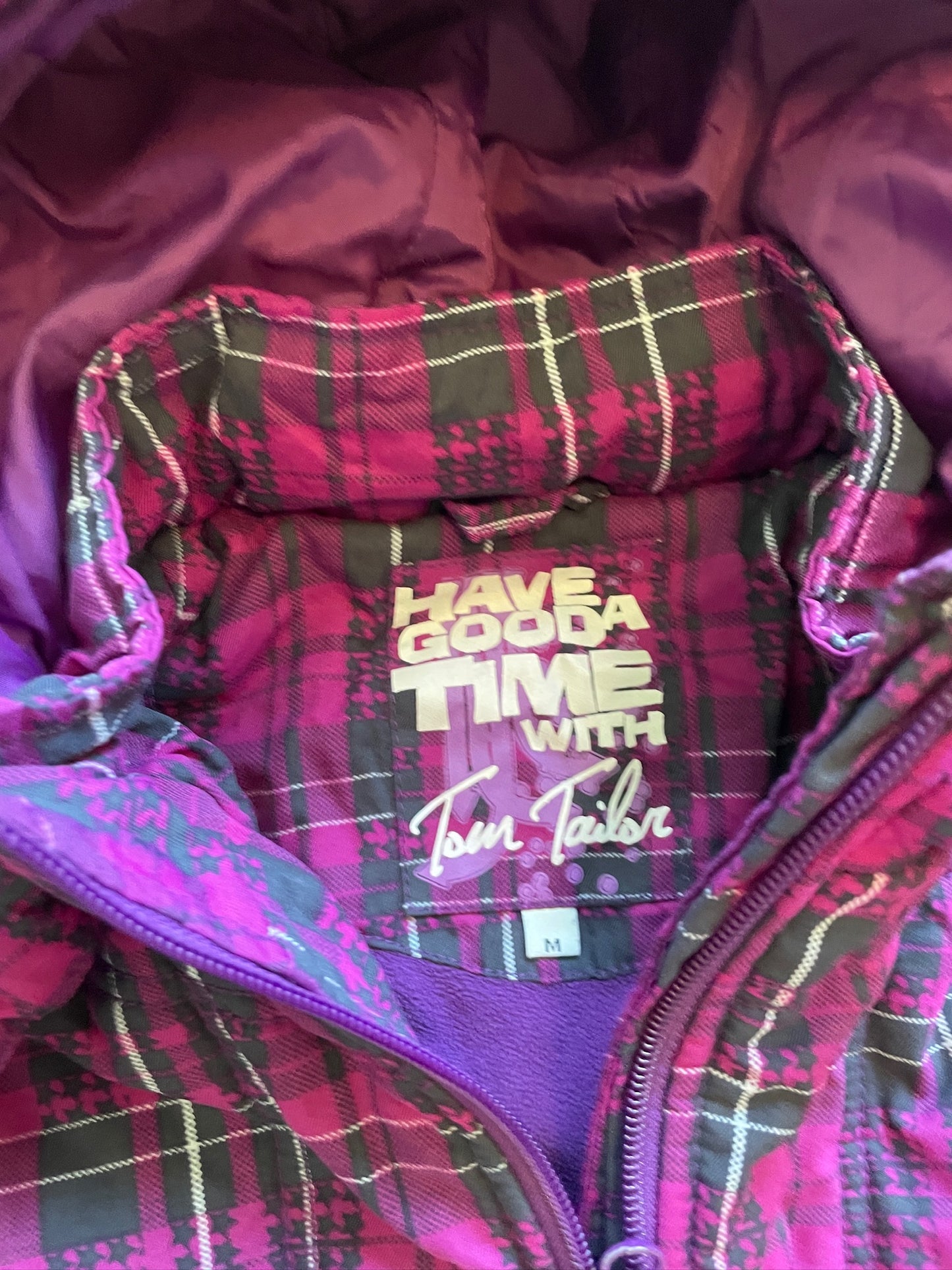 Vintage Plaid Puffer Jacket
