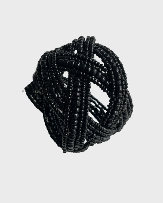 Black Beades Cuff Bracelet