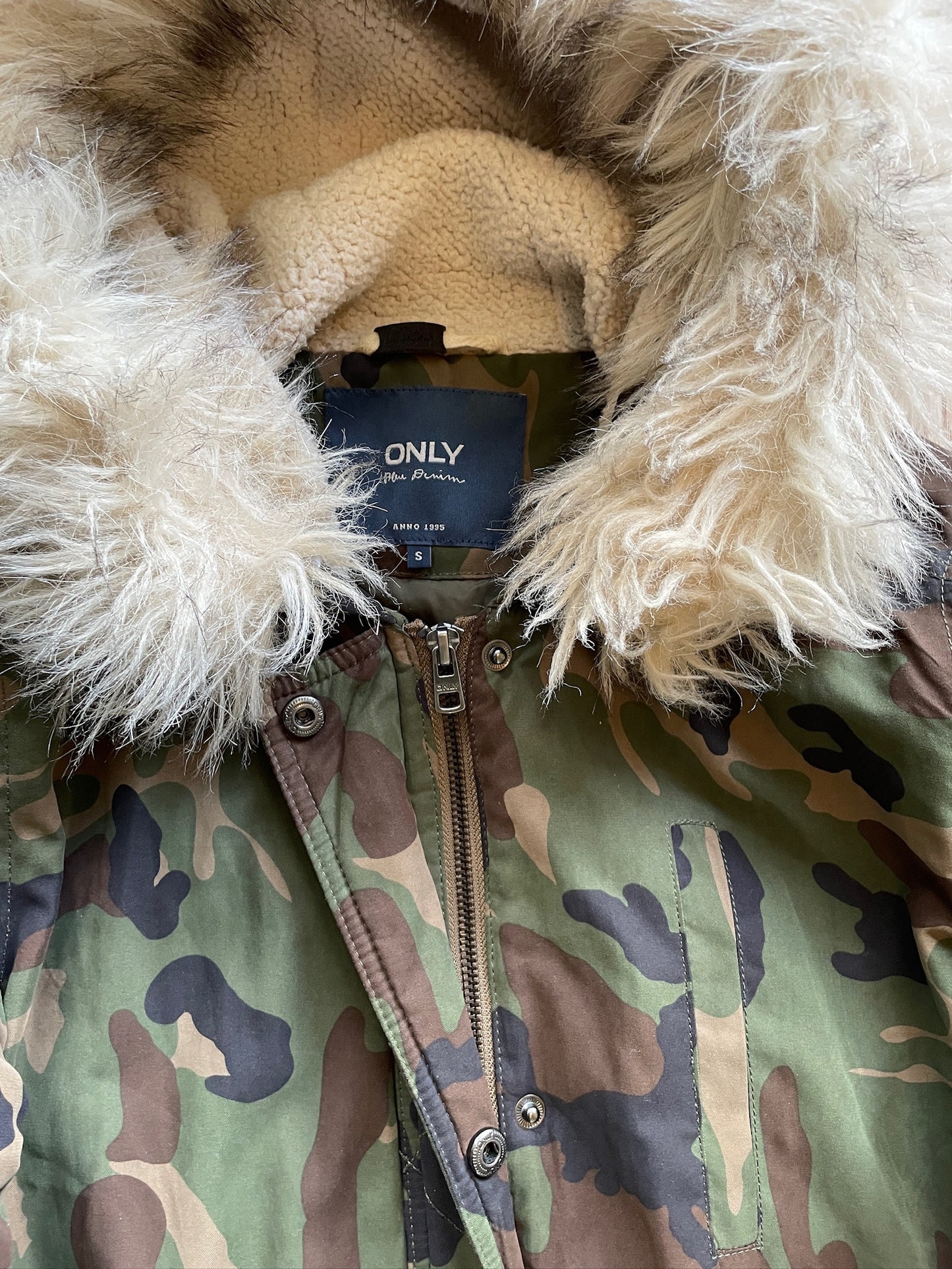 Vintage Camouflage Fur Jacket