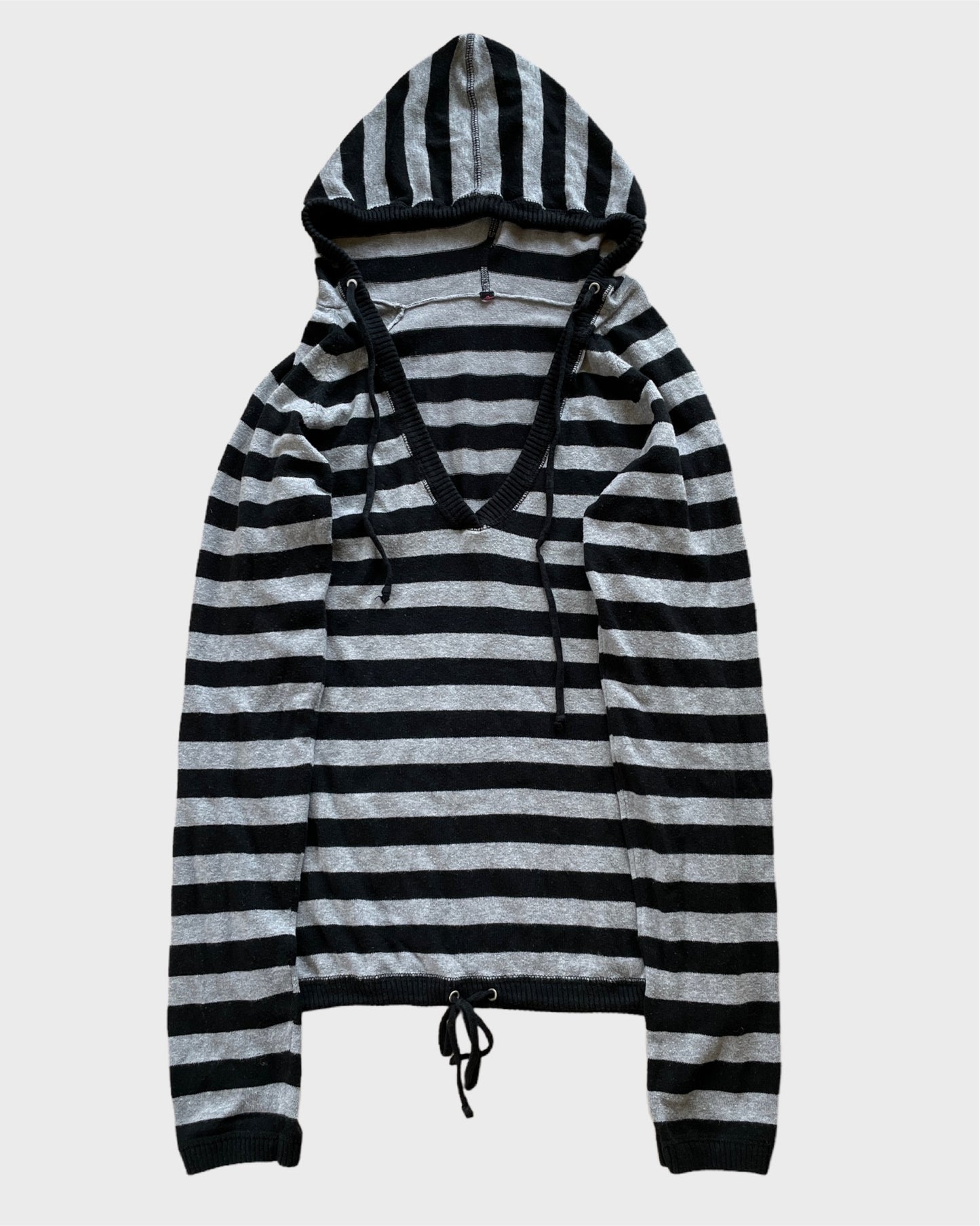Vintage Striped Knit Hoodie