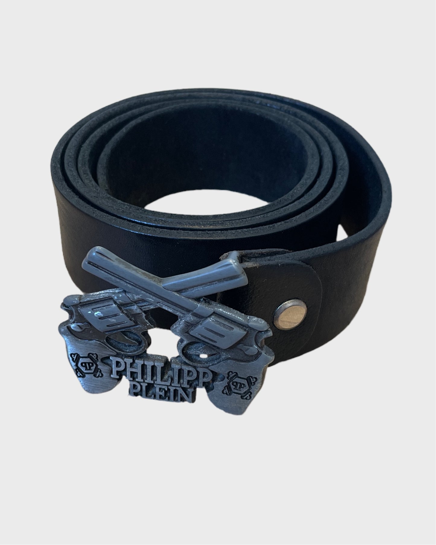 Vintage Philipp Plein Pistol Leather Belt