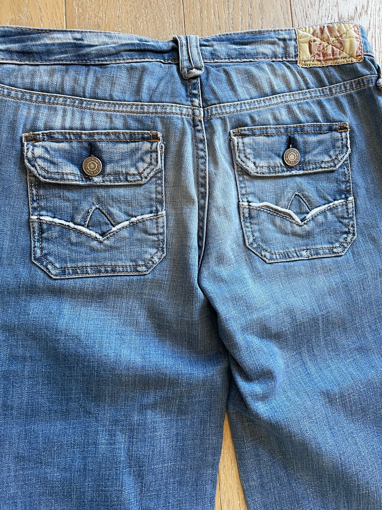 Vintage Low Waist Flared Denim Jeans