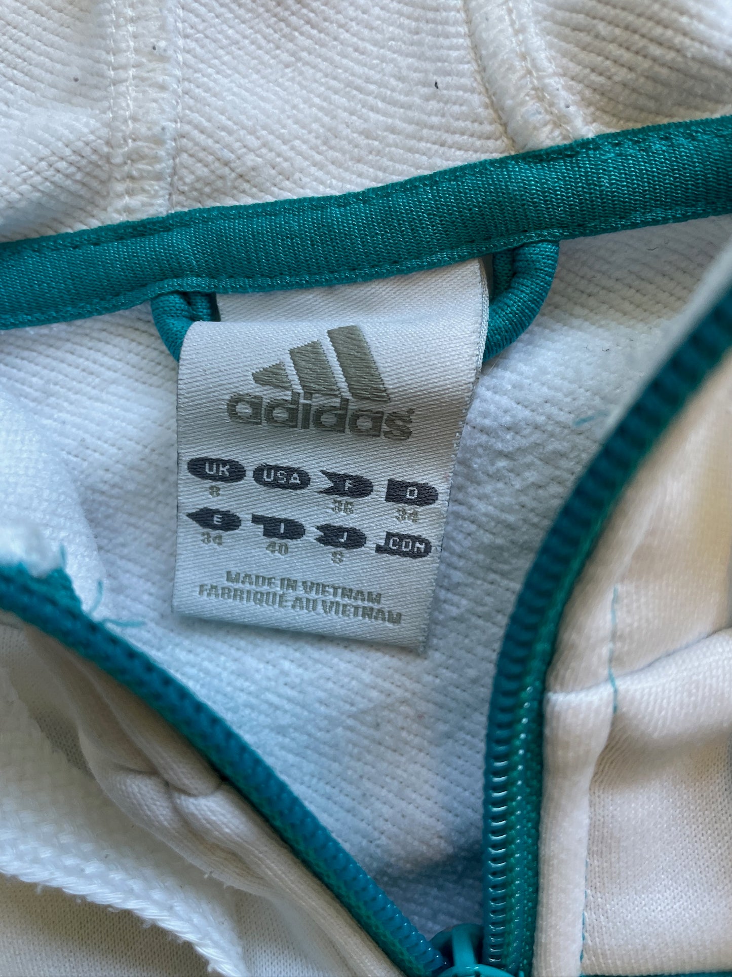 Vintage Adidas Teal Zip Hoodie