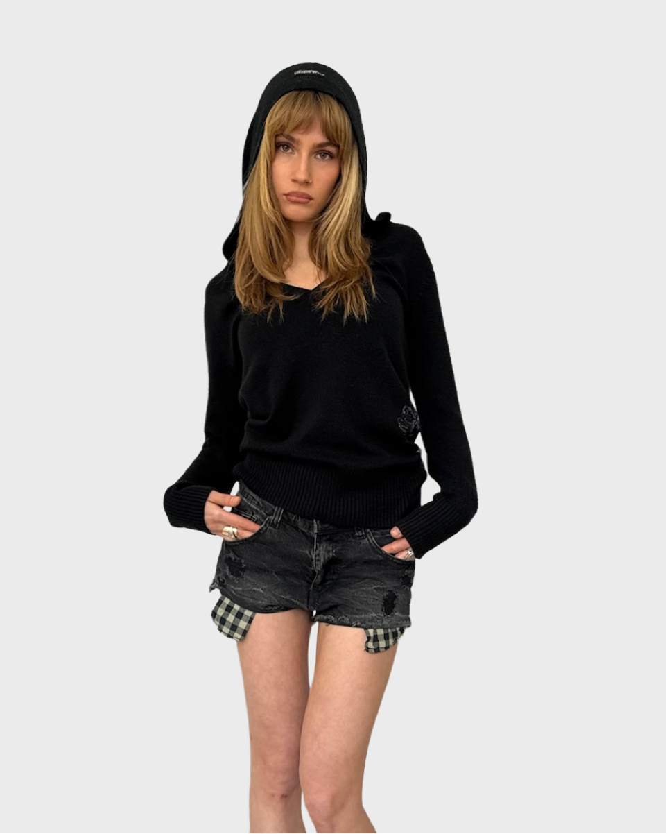 Vintage Plaid Jeans Shorts