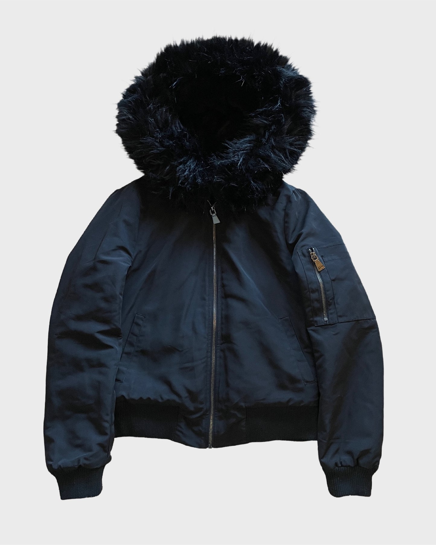 Vintage Fur Bomber Jacket